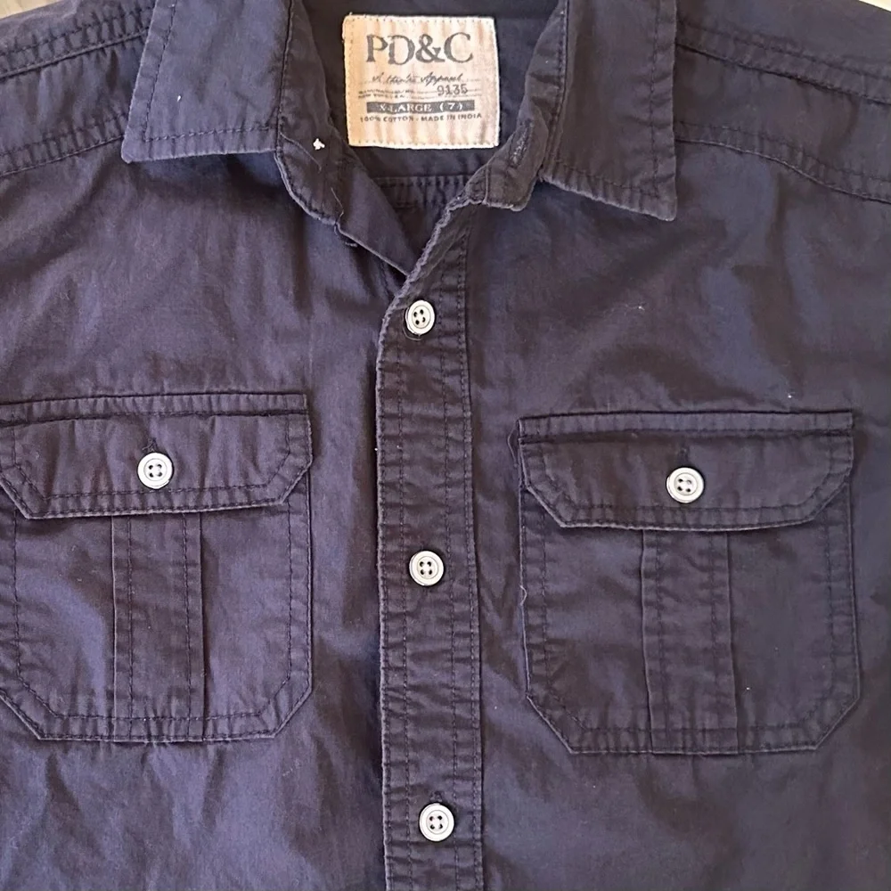 PD&C Boys Long Sleeve Button Down Utility Shirt - Size XL (7)